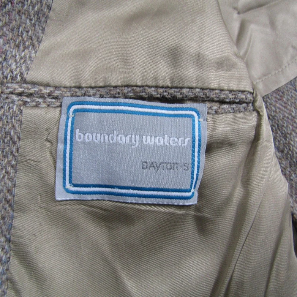 Vintage Boundary Waters Sport Coat Mens 40 Brown Wool Herringbone‎ Tweed Blazer